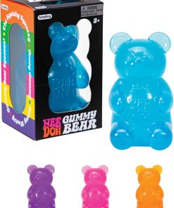 Schylling NeeDoh Gummy Bear - Sensory Fidget Toy with Jelly-Like Filling - 3.5″ Tall - Colors May Vary (Pack of 1)